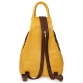 Rucsac dama din piele naturala DiAmanti Clio Giallo-Marrone